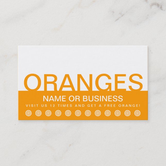 carte de fidélité client bold ORANGES (Devant)