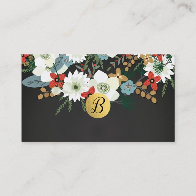 Carte de fidélité client Chic Floral Foncé Funky A (Devant)