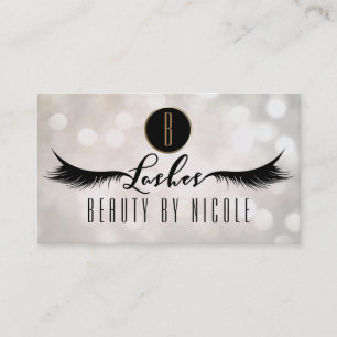 Carte de fidélité client Cils faux Bokeh blanc