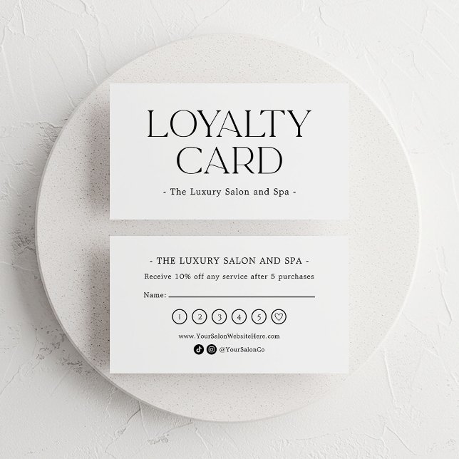 Carte De Fidélité Client de luxe noir et blanc haut de gamme (Créateur téléchargé)