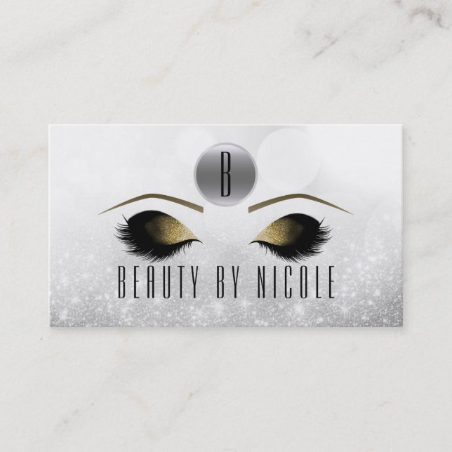 Carte de fidélité client Glam Argent Yeux Maquilla (Devant)