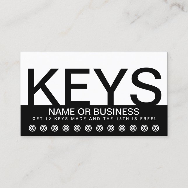 carte de fidélité client KEYS en gras (Devant)