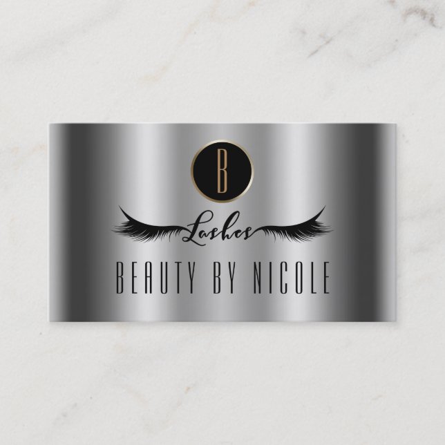 Carte de fidélité client Silver Gold Shine Eyelash (Devant)