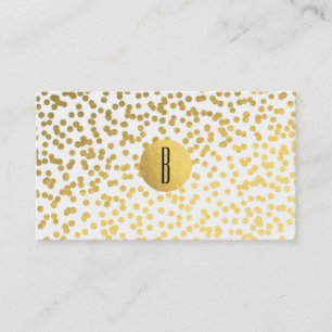 Carte de fidélité client White & Gold Faux Foil