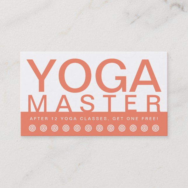 carte de fidélité client YOGA MASTER en gras (Devant)