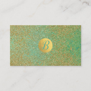 Carte de fidélité cliente Gold Glitter Teal Aqua G