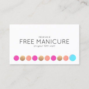Carte De Fidélité Clou Salon Manicuriste Loyauté client 10 Punch