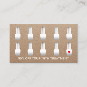 Carte De Fidélité Clouez le manucure Papier d'emballage rustique de