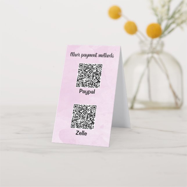 Carte De Fidélité Code QR à deux côtés personnalisable Aquarelle (Dos)