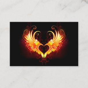 Carte De Fidélité Coeur de feu ange avec ailes