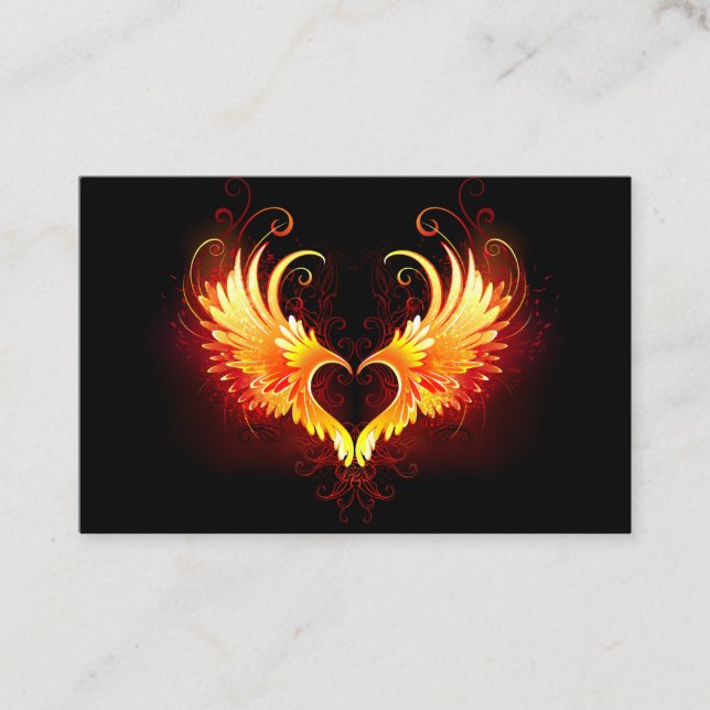 Carte De Fidélité Coeur de feu ange avec ailes (Devant)