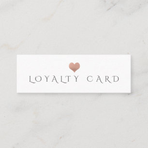 Carte De Fidélité Coeur d'or rose minimaliste simple