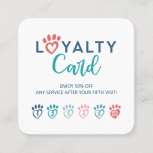 Carte De Fidélité Coeur Empreinte de patte Animal Vétérinaire Loyaut