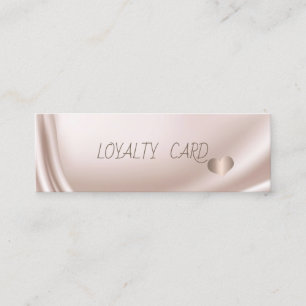 Carte De Fidélité Cœurs en Or Rose Élégants Simples Modernes, Satin