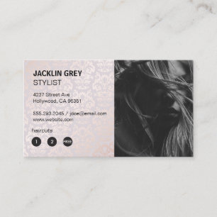 Carte De Fidélité Coiffeuse Damask Chic Motif