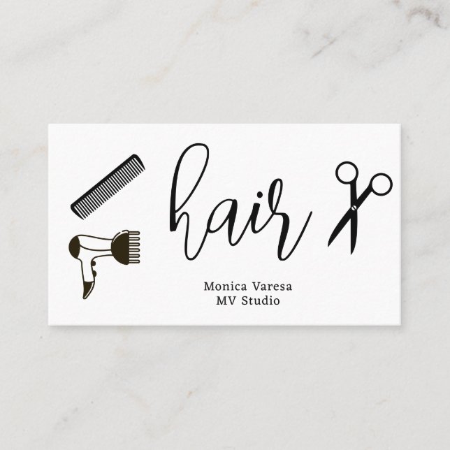 Carte De Fidélité Comb Hair Stylist Hairdresser Flat Loyalty Card (Devant)