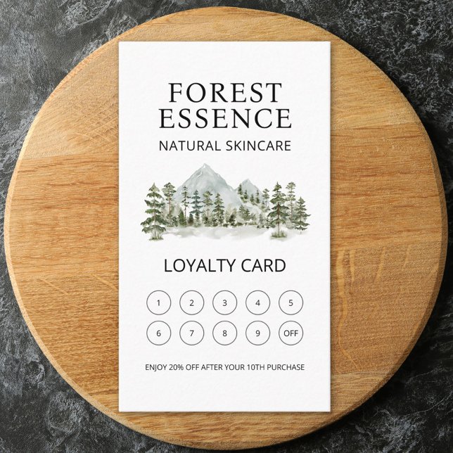 Carte de fidélité commerciale naturelle de forêt à (Close up)