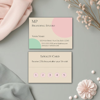 Carte De Fidélité Conception de branding minimaliste pastel