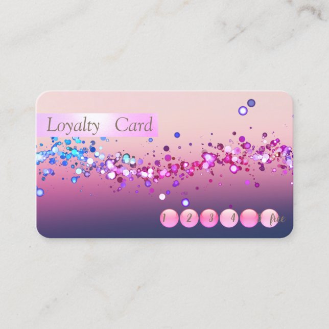 Carte de fidélité confettis élégants modernes (Devant)