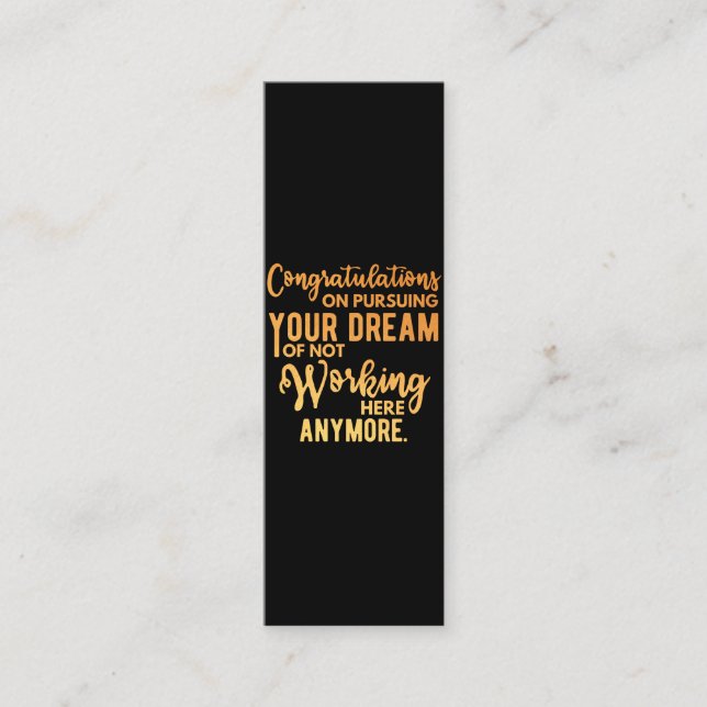 Carte De Fidélité Congratulations on Pursuing Your Dream (Devant)