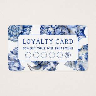 Carte de fidélité Coquillages bleus