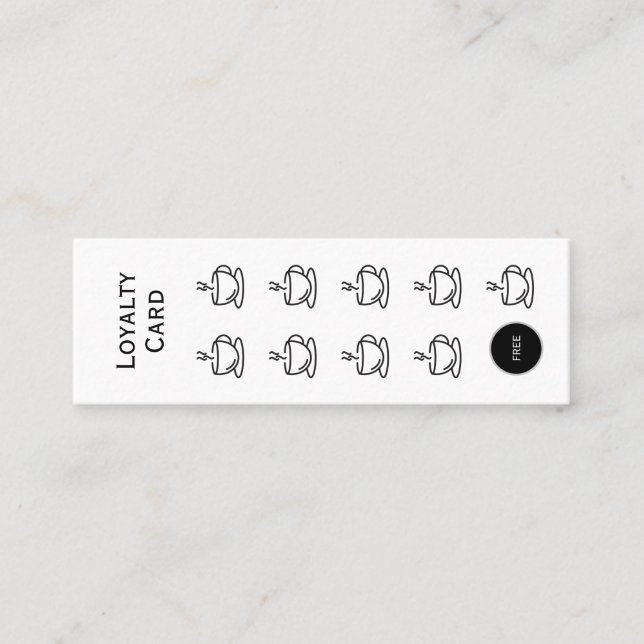 Carte de fidélité Coupe de Café, budget simple (Devant)