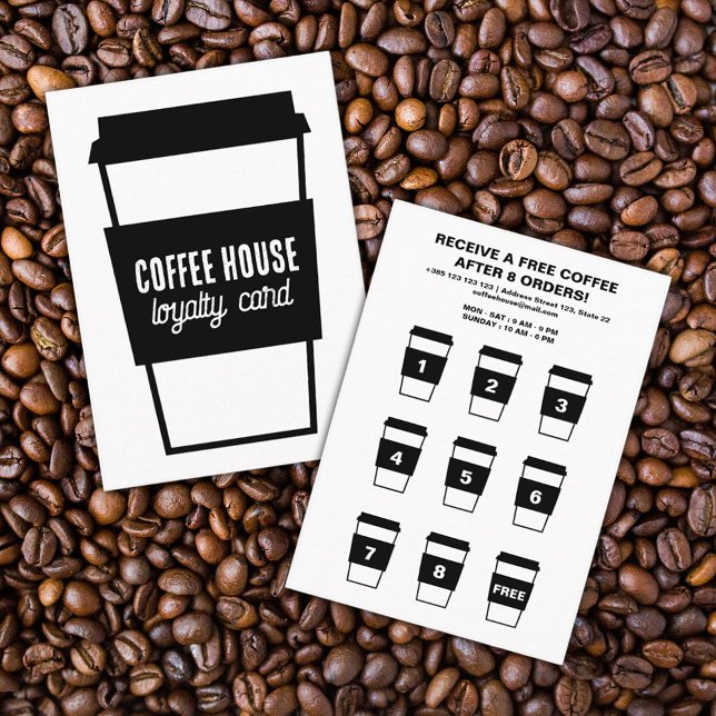 Carte De Fidélité Coupe minimaliste de café (Créateur téléchargé)