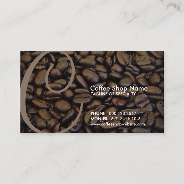 Carte De Fidélité coupon aérien initial de grains de café (Devant)
