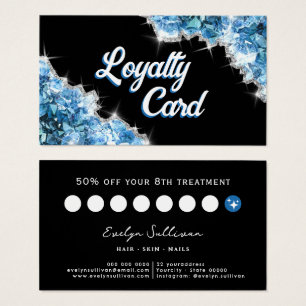 Carte de fidélité cristal bleu