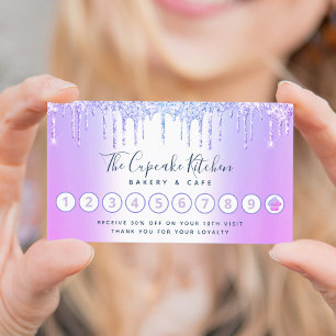 Carte De Fidélité Cupcake Boulangerie Pâtisserie Chef Purple Parties