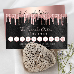 Carte De Fidélité Cupcake Rose Gold Parties scintillant Drives boula