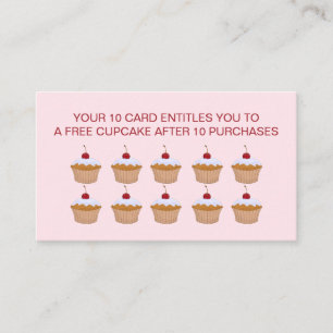 Carte De Fidélité Cupcakes À La Cerise Sur Le Dessus Cupcake Gratuit