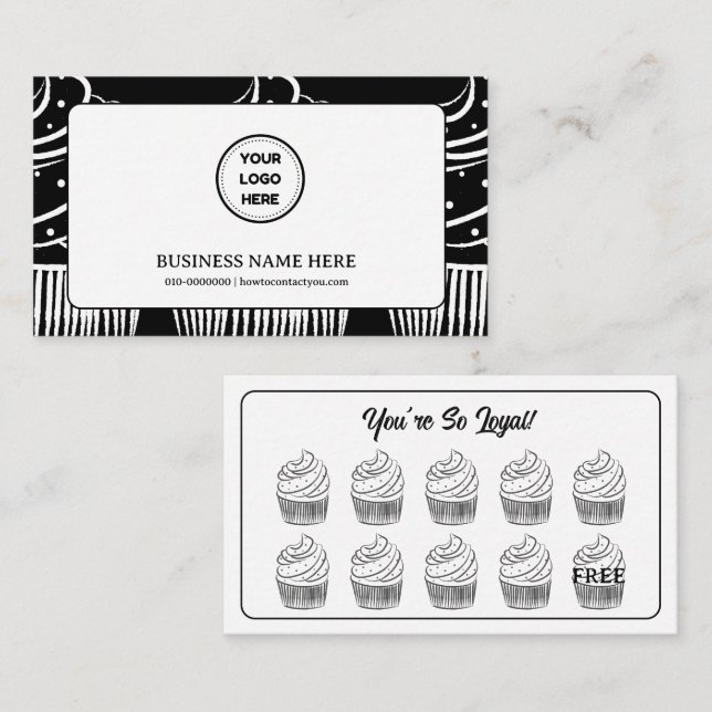 Carte De Fidélité Cupcakes Boulangerie Café Point de récompense (Devant / Derrière)