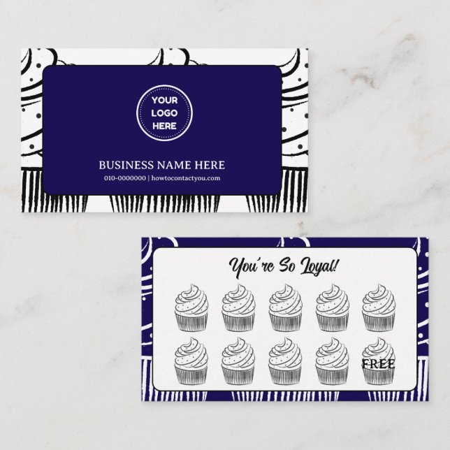 Carte De Fidélité Cupcakes Boulangerie Café Point de récompense (Devant / Derrière)