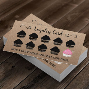 Carte De Fidélité Cupcakes Pastry Bakery Loyalty Reward Kraft