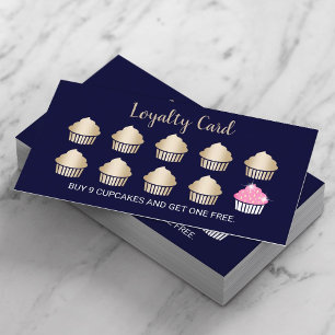 Carte De Fidélité Cupcakes Pâtisserie Boulangerie Marine Blue Loyalt