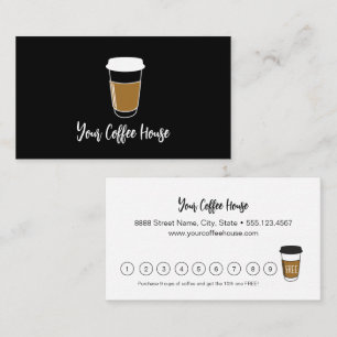 Carte De Fidélité Custom Acheter 9 obtenir 1 café gratuit