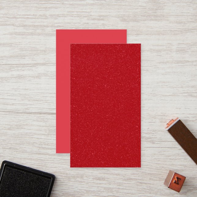 Carte De Fidélité Custom Glitter Red Flat Loyalty Card (Devant/Arrière en situation)