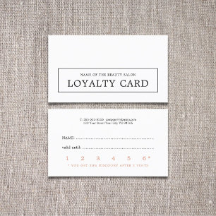 Carte de fidélité de beauté minimaliste moderne