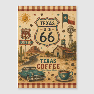 Carte de fidélité de café Texas Route 66 de style 