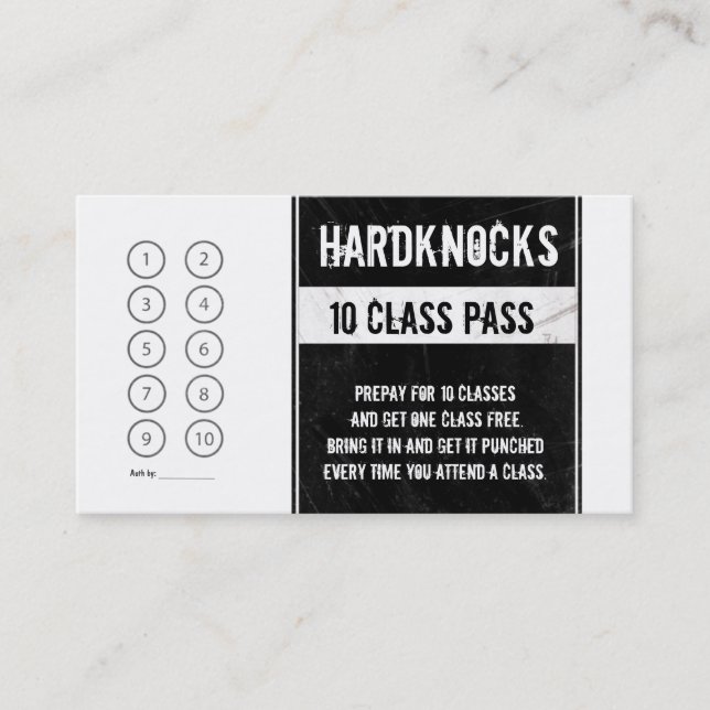 Carte de fidélité de carte de visite de gymnase de (Devant)