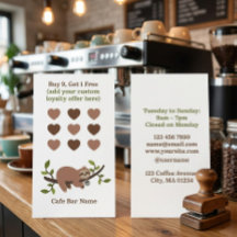 Carte de Fidélité de la Boutique de Café Sloth