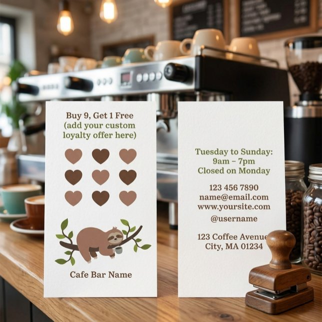 Carte de Fidélité de la Boutique de Café Sloth (Créateur téléchargé)