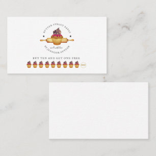 Carte de fidélité de la broche à rouleaux de cupca