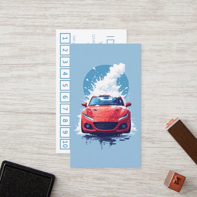 carte de fidélité de lavage auto (Devant/Arrière en situation)