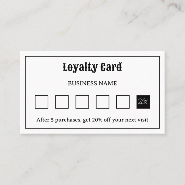 Carte de fidélité de logo de typographie rétro (Devant)
