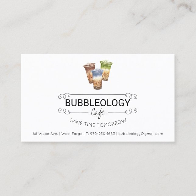 Carte de fidélité de magasin de Bubble Tea (Devant)
