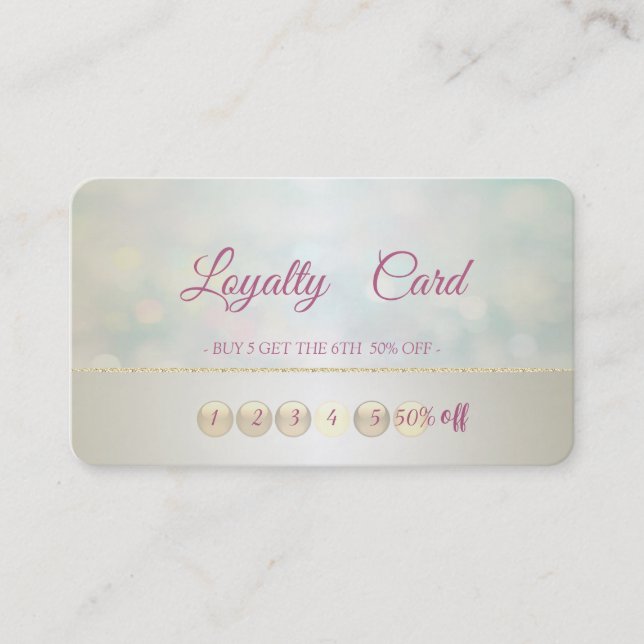 Carte de fidélité de maquillage bokeh paillettes d (Devant)
