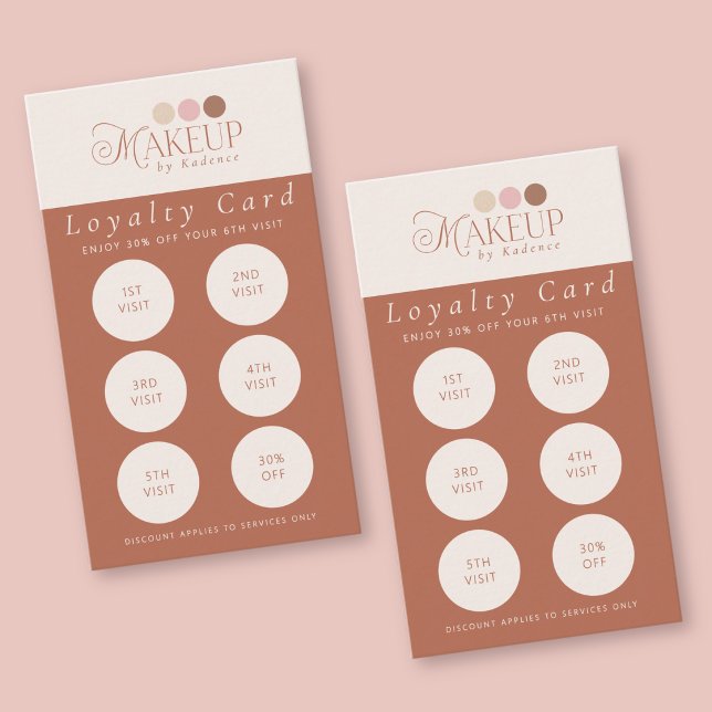 Carte de fidélité de maquilleuse Logo Élégant (Créateur téléchargé)
