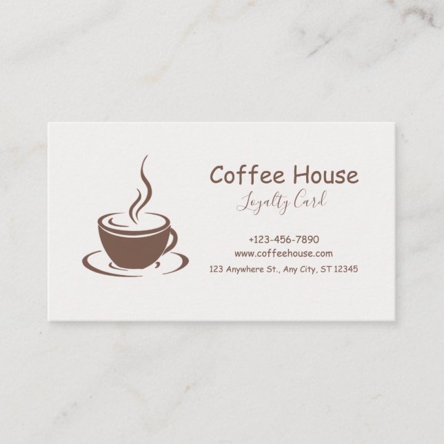 Carte de Fidélité de Salon de Café Moderne Minimal (Devant)